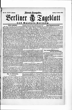 Berliner Tageblatt und Handels-Zeitung vom 03.02.1905