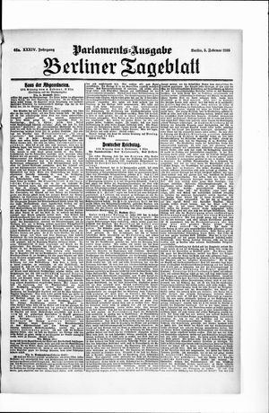 Berliner Tageblatt und Handels-Zeitung on Feb 5, 1905