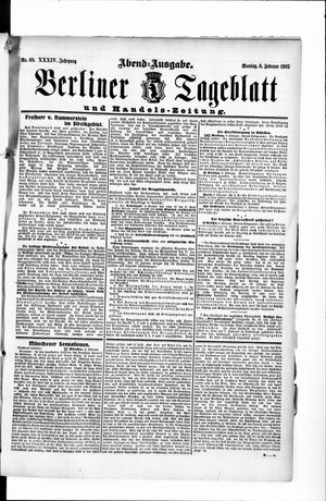 Berliner Tageblatt und Handels-Zeitung vom 06.02.1905