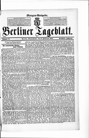 Berliner Tageblatt und Handels-Zeitung vom 11.02.1905
