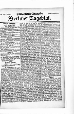 Berliner Tageblatt und Handels-Zeitung vom 12.02.1905