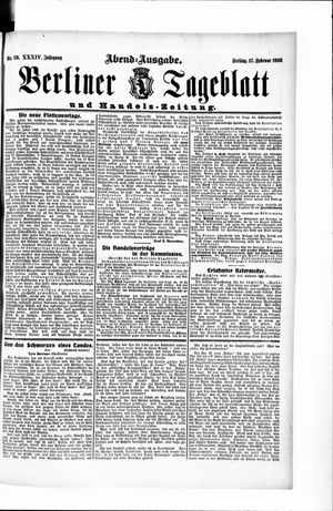 Berliner Tageblatt und Handels-Zeitung vom 17.02.1905