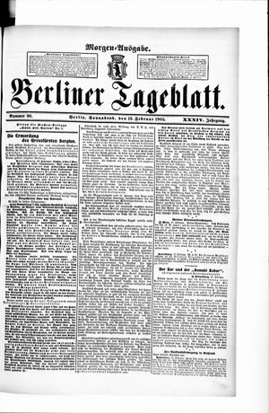 Berliner Tageblatt und Handels-Zeitung vom 18.02.1905