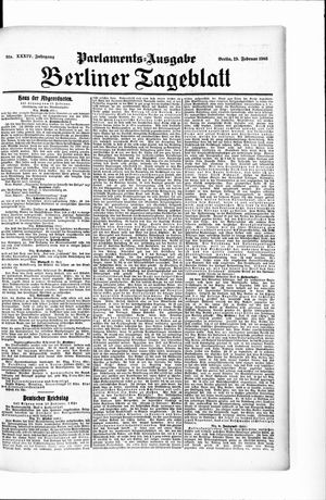 Berliner Tageblatt und Handels-Zeitung vom 19.02.1905