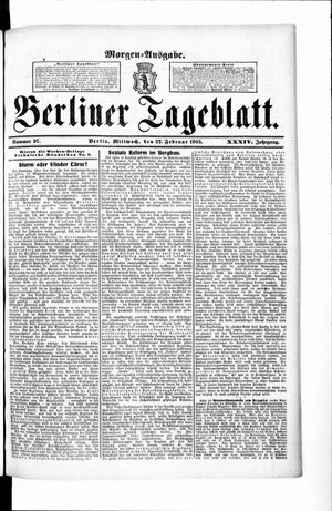 Berliner Tageblatt und Handels-Zeitung vom 22.02.1905
