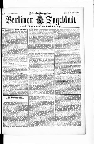 Berliner Tageblatt und Handels-Zeitung on Feb 22, 1905