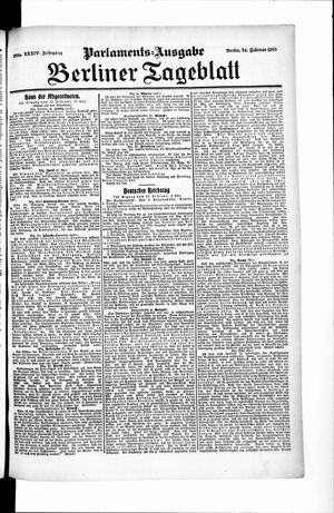 Berliner Tageblatt und Handels-Zeitung vom 24.02.1905