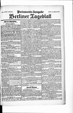 Berliner Tageblatt und Handels-Zeitung vom 25.02.1905