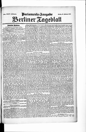 Berliner Tageblatt und Handels-Zeitung vom 26.02.1905