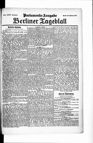 Berliner Tageblatt und Handels-Zeitung vom 28.02.1905