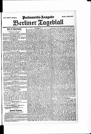 Berliner Tageblatt und Handels-Zeitung vom 03.03.1905