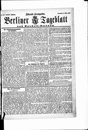Berliner Tageblatt und Handels-Zeitung vom 11.03.1905