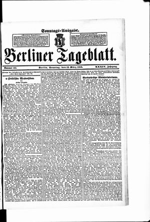 Berliner Tageblatt und Handels-Zeitung on Mar 12, 1905