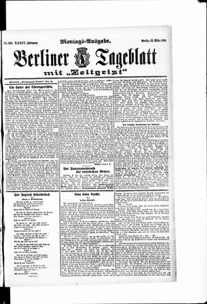 Berliner Tageblatt und Handels-Zeitung vom 13.03.1905
