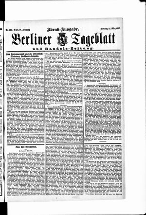 Berliner Tageblatt und Handels-Zeitung vom 14.03.1905