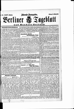 Berliner Tageblatt und Handels-Zeitung vom 20.03.1905