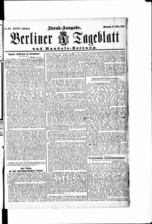 Berliner Tageblatt und Handels-Zeitung vom 29.03.1905
