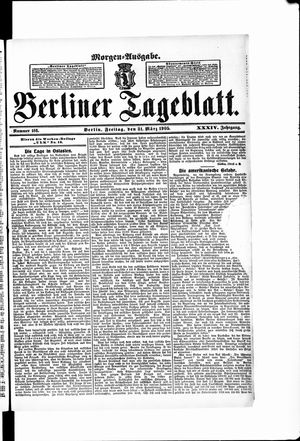 Berliner Tageblatt und Handels-Zeitung vom 31.03.1905