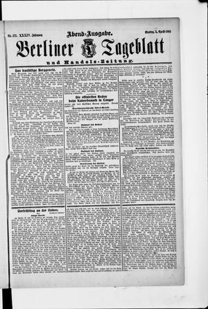 Berliner Tageblatt und Handels-Zeitung vom 03.04.1905