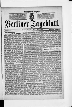 Berliner Tageblatt und Handels-Zeitung on Apr 4, 1905