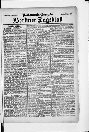 Berliner Tageblatt und Handels-Zeitung on Apr 7, 1905