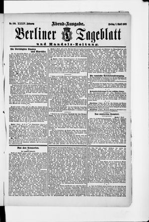 Berliner Tageblatt und Handels-Zeitung vom 07.04.1905
