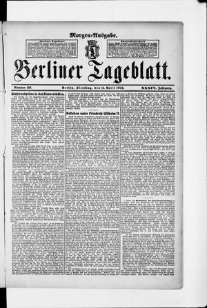 Berliner Tageblatt und Handels-Zeitung vom 11.04.1905