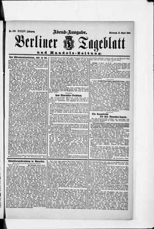 Berliner Tageblatt und Handels-Zeitung vom 12.04.1905