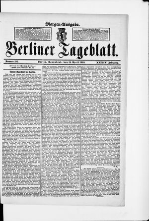 Berliner Tageblatt und Handels-Zeitung vom 15.04.1905