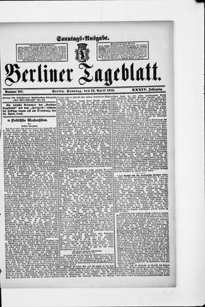 Berliner Tageblatt und Handels-Zeitung vom 23.04.1905