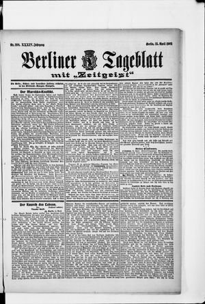 Berliner Tageblatt und Handels-Zeitung vom 25.04.1905