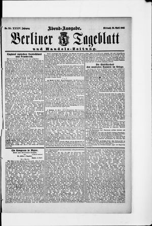 Berliner Tageblatt und Handels-Zeitung vom 26.04.1905
