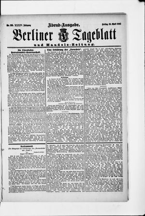 Berliner Tageblatt und Handels-Zeitung vom 28.04.1905