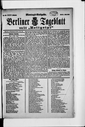 Berliner Tageblatt und Handels-Zeitung vom 01.05.1905