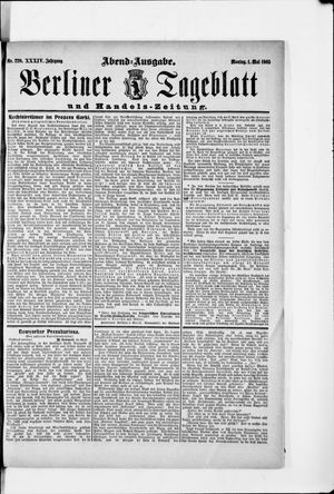 Berliner Tageblatt und Handels-Zeitung vom 01.05.1905