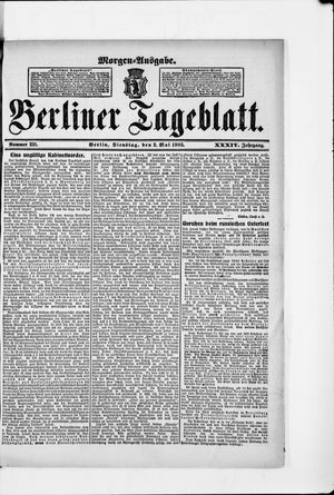 Berliner Tageblatt und Handels-Zeitung vom 02.05.1905