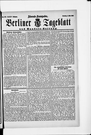 Berliner Tageblatt und Handels-Zeitung vom 02.05.1905