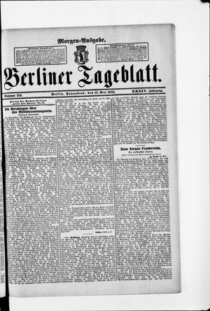 Berliner Tageblatt und Handels-Zeitung vom 13.05.1905