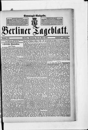 Berliner Tageblatt und Handels-Zeitung vom 14.05.1905