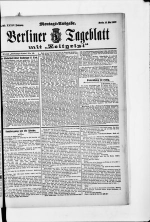 Berliner Tageblatt und Handels-Zeitung vom 15.05.1905
