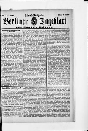 Berliner Tageblatt und Handels-Zeitung vom 15.05.1905
