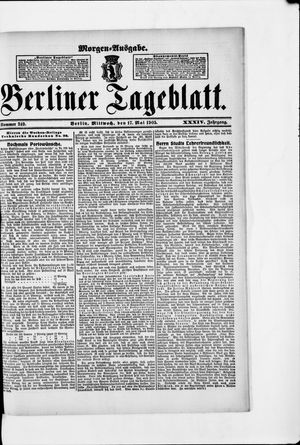 Berliner Tageblatt und Handels-Zeitung vom 17.05.1905