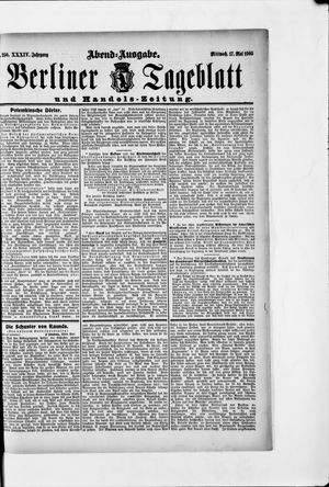 Berliner Tageblatt und Handels-Zeitung vom 17.05.1905