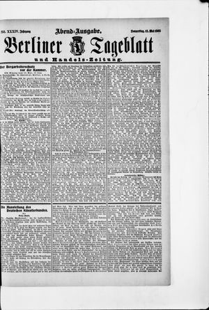 Berliner Tageblatt und Handels-Zeitung vom 18.05.1905