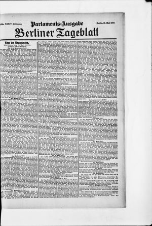 Berliner Tageblatt und Handels-Zeitung vom 19.05.1905