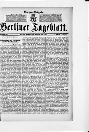 Berliner Tageblatt und Handels-Zeitung vom 20.05.1905