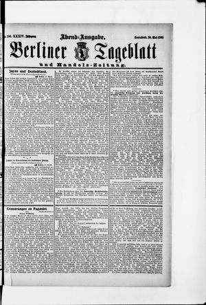 Berliner Tageblatt und Handels-Zeitung vom 20.05.1905