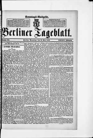 Berliner Tageblatt und Handels-Zeitung vom 21.05.1905