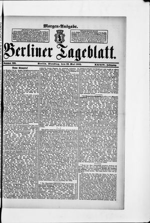 Berliner Tageblatt und Handels-Zeitung vom 23.05.1905