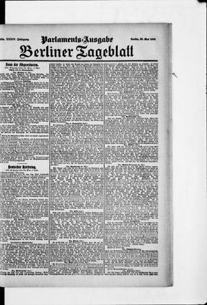 Berliner Tageblatt und Handels-Zeitung vom 25.05.1905